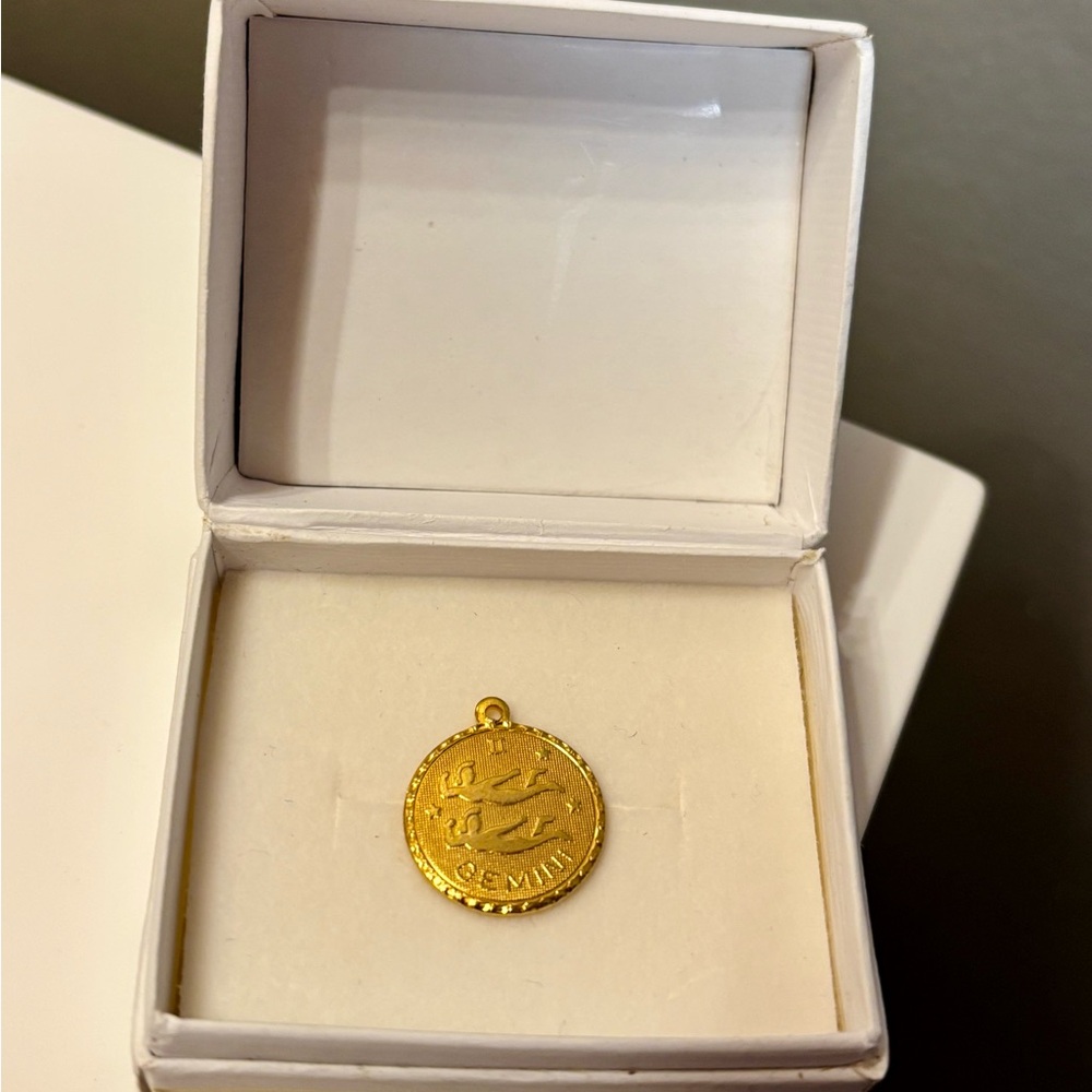 3/$30 Gemini Zodiac Pendant - gold tone